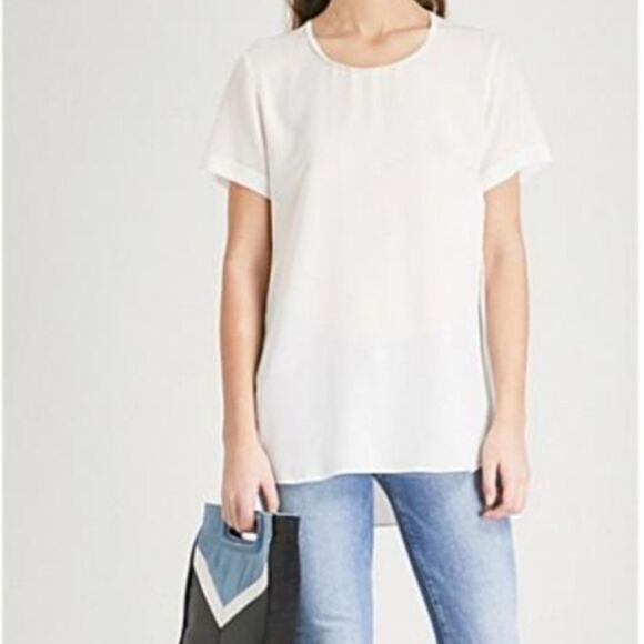 Maje Ivory 109% Silk Short Sleeve Blouse - Picture 1 of 11